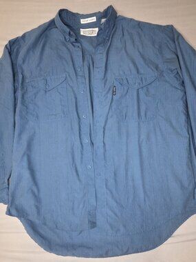 Levis Silver Label L Blue Pinstripe Button Down